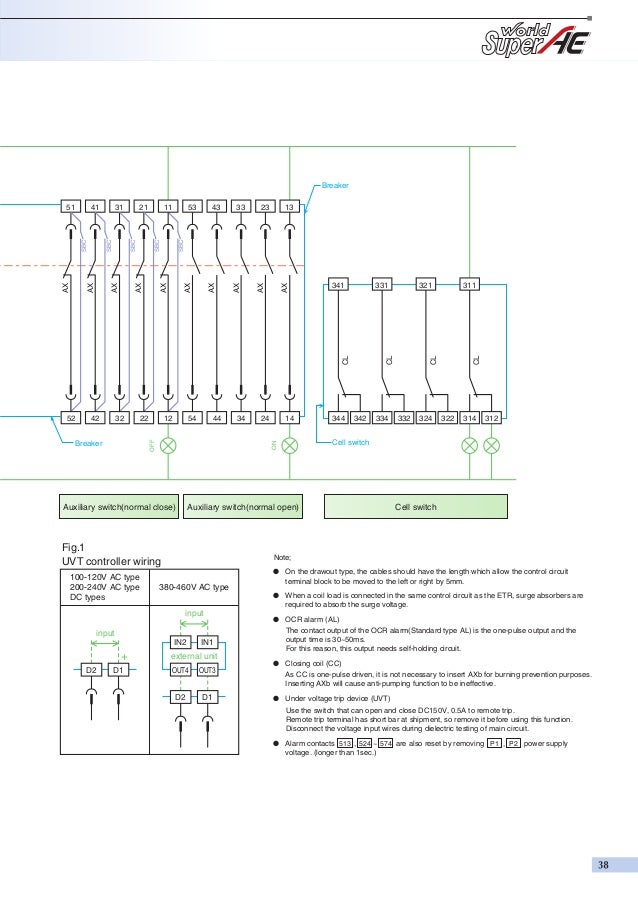 Acb mitsu basic hvac ladder diagrams control circuit connecter (drawout type); 39